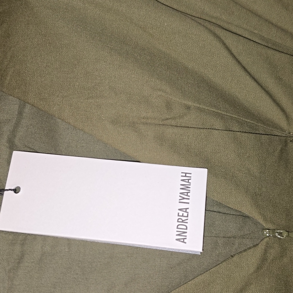 ANDREA IYAMAH NIA CULOTTE olive jumpsuit - Picture 6 of 8